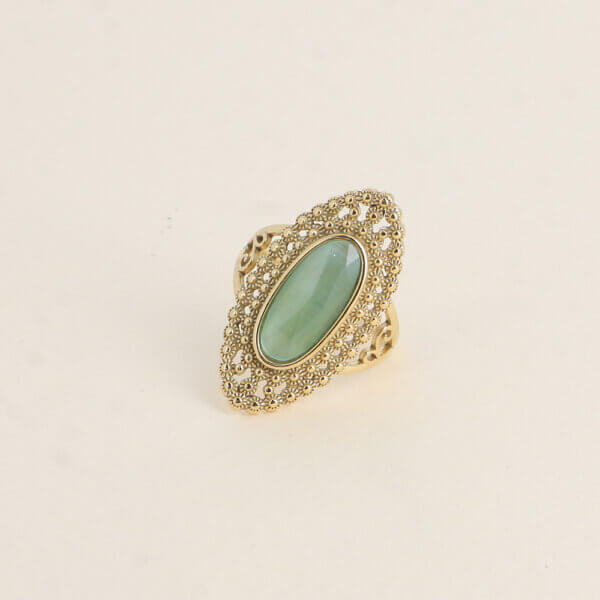 Bague VERDE oeil de chat vert