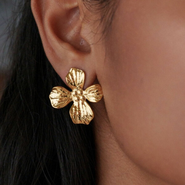 Boucles d'oreilles puces FLEURS