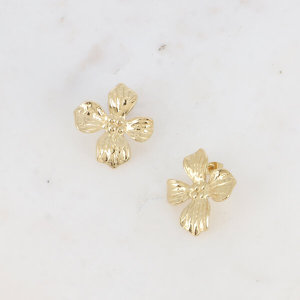 Boucles d'oreilles puces FLEURS – Image 2