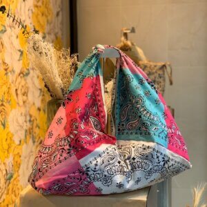 Sac XL multicolores fuschia bleu blanc