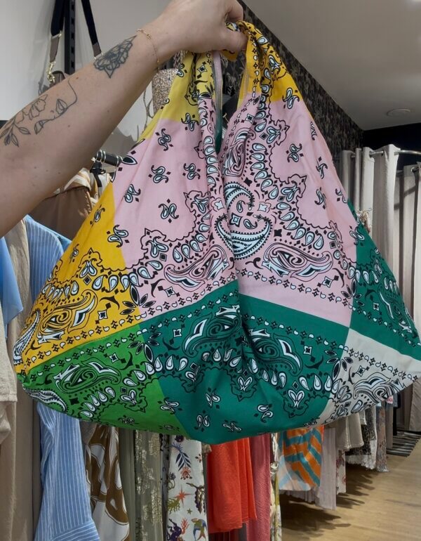 Sac XL multicolores vert jaune rose – Image 2