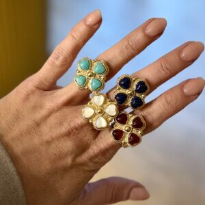 Bague grand TREFLE nacre