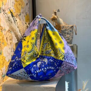 Sac BANDANA multicolores bleu jaune rose mauve
